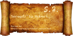 Seregély Hubert névjegykártya